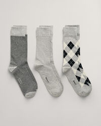 Paquete de tres pares de calcetines Argyle