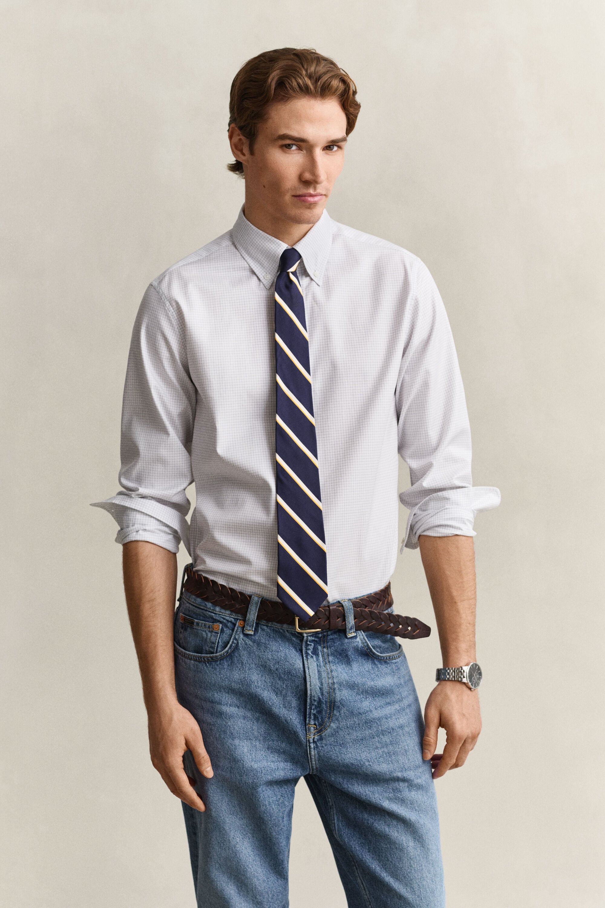 Camisa de vestir de sarga a cuadros