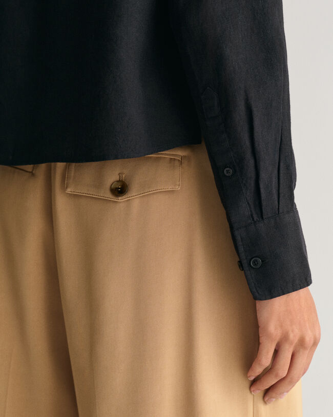 Camisa Relaxed Fit corta en lino