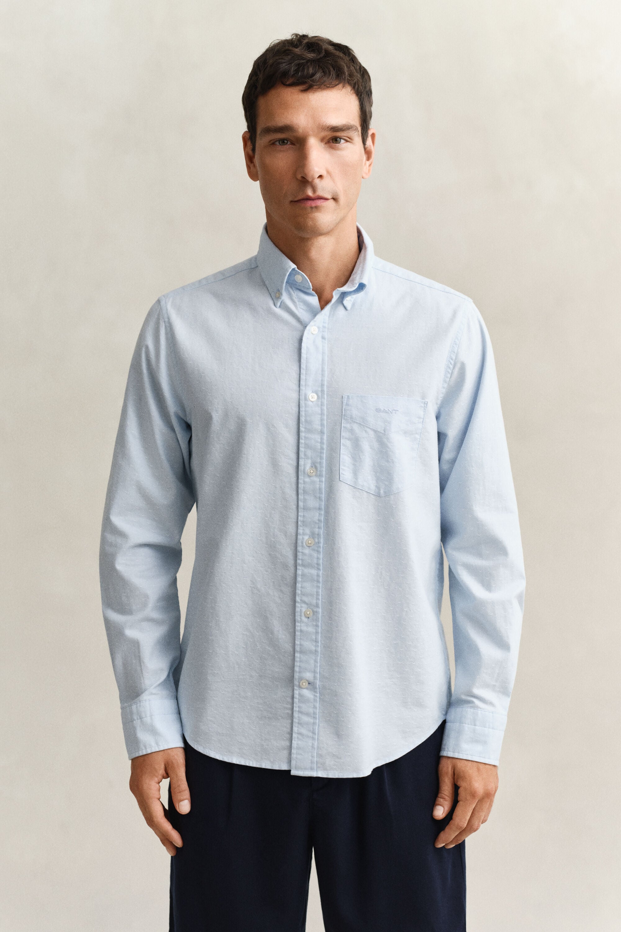 Camisa Oxford clásica con textura labrada