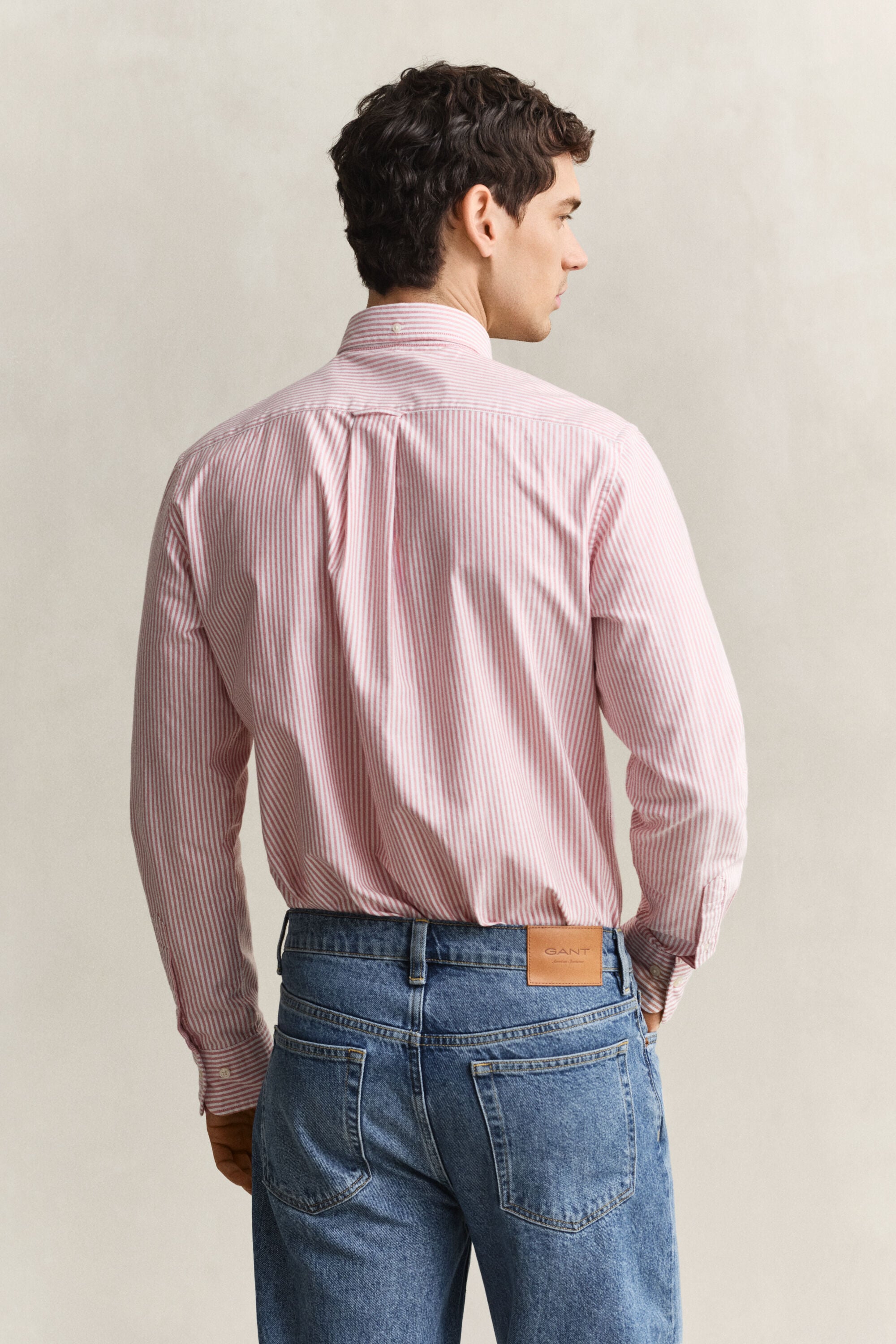 Camisa Oxford clásica de rayas finas