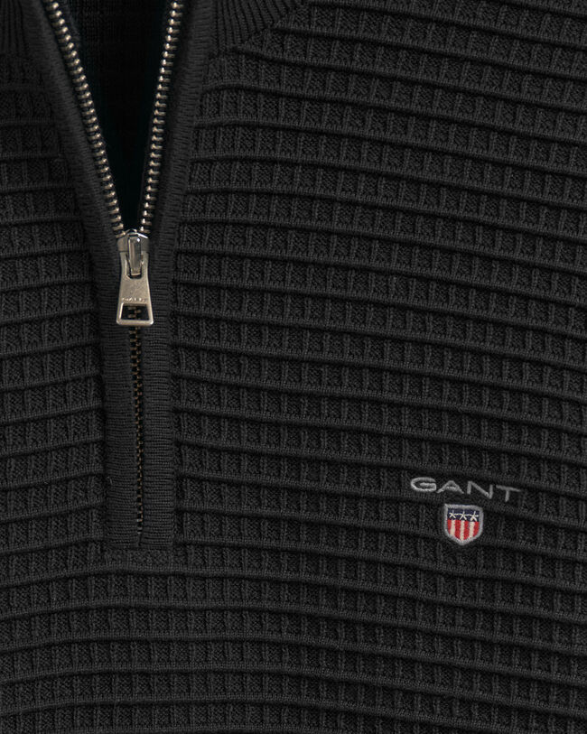 Jersey de algod&oacute;n Texture con media cremallera