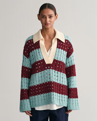 Rugger extragrande de punto a rayas anchas