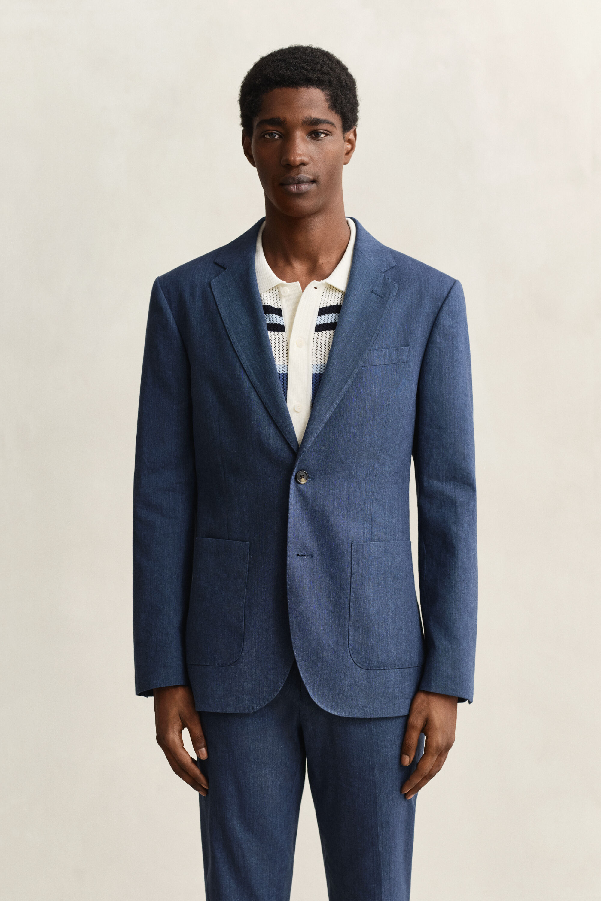 Chaqueta de traje de mezcla de lino