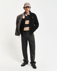 Cárdigan de algodón con cremallera y textura