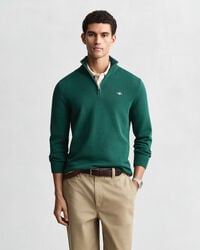 Jersey de algodón con media cremallera Casual