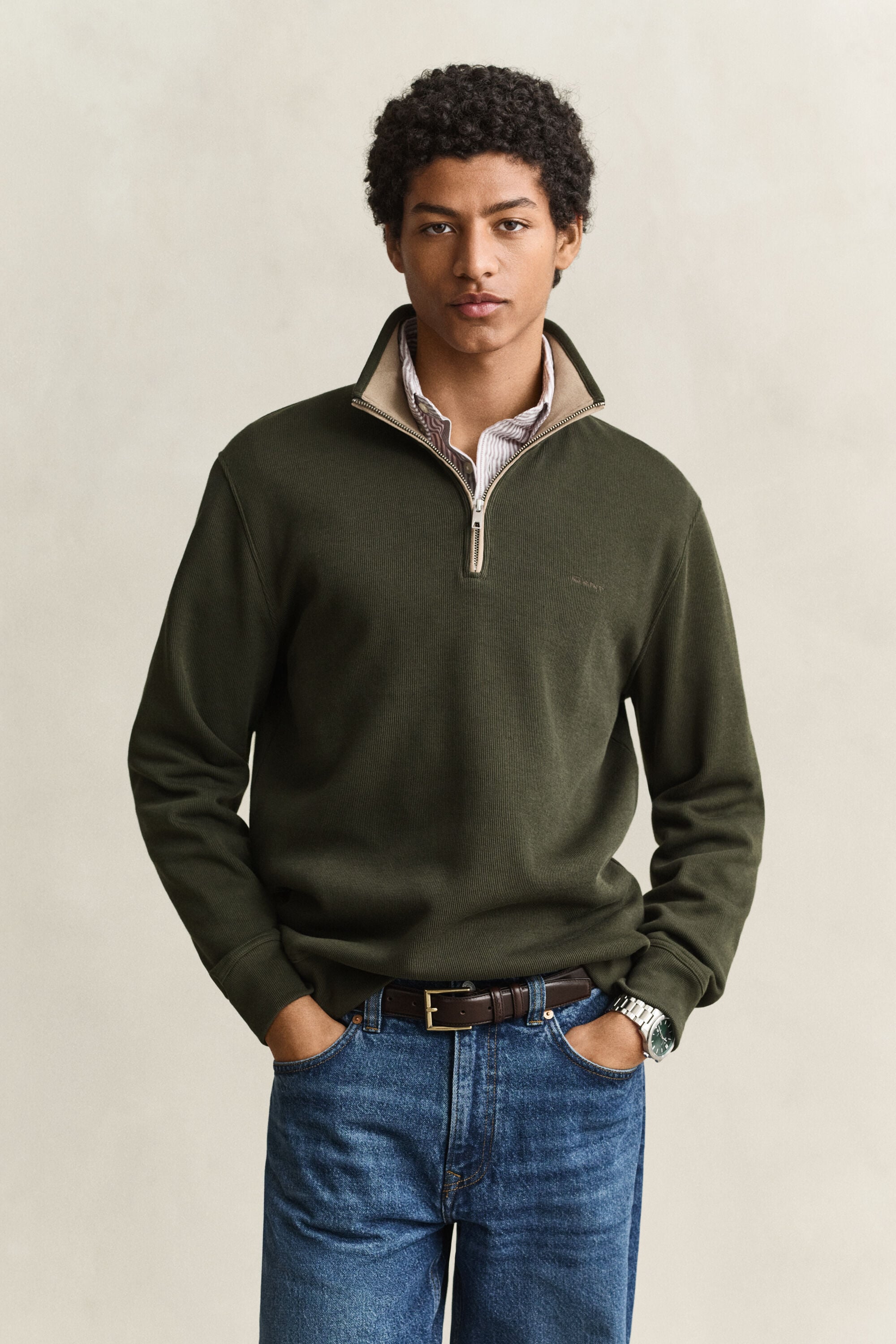 Sudadera Sacker Rib con media cremallera