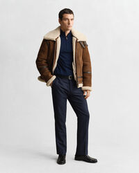 Jersey de lana merino extrafina con media cremallera