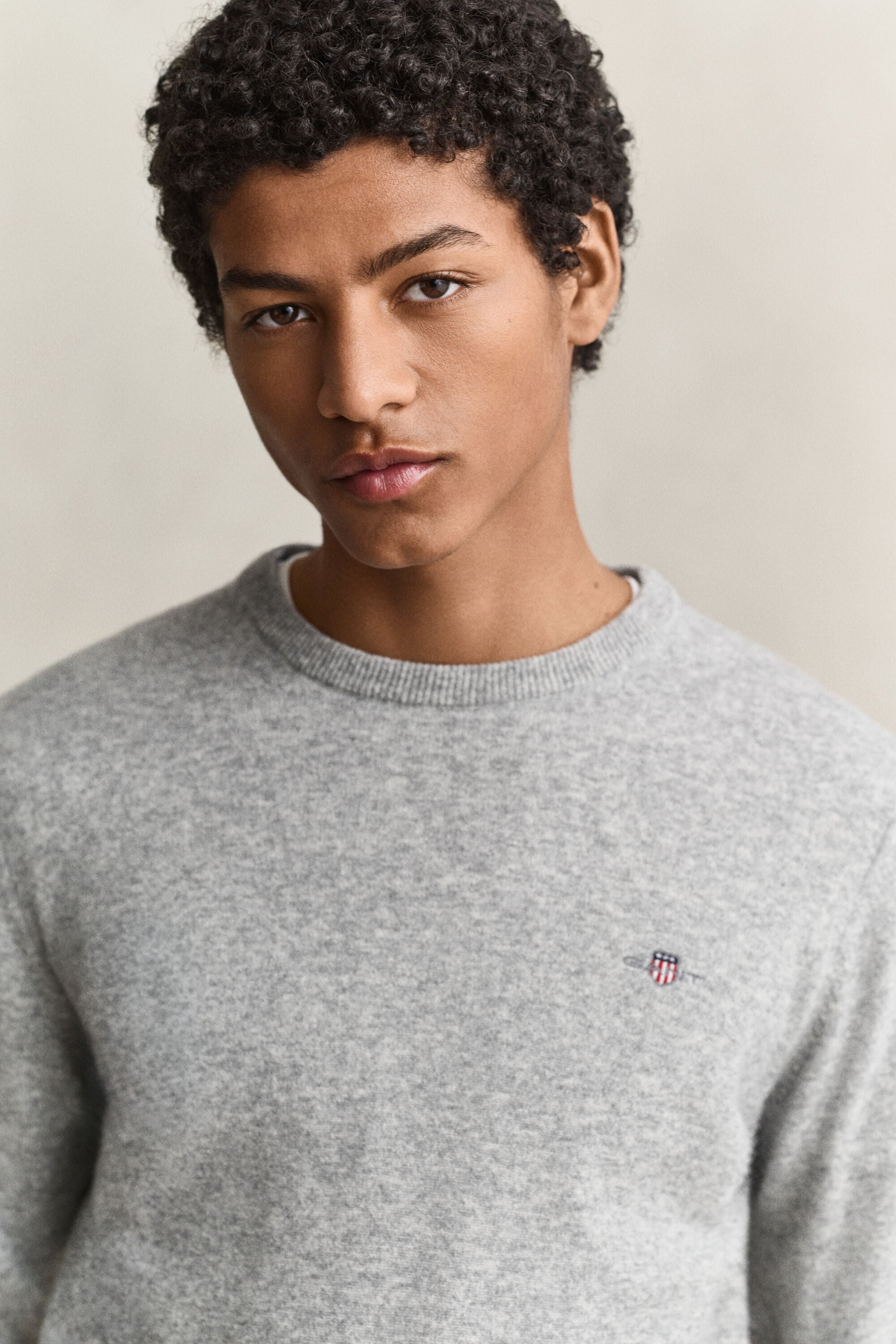 Jersey de lana de oveja con cuello redondo