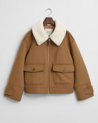 Chaqueta de aviador en mezcla de lana