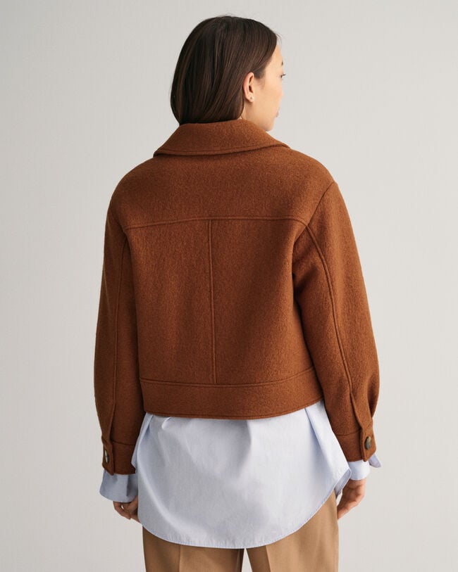 Chaqueta de boucl&eacute; con cremallera