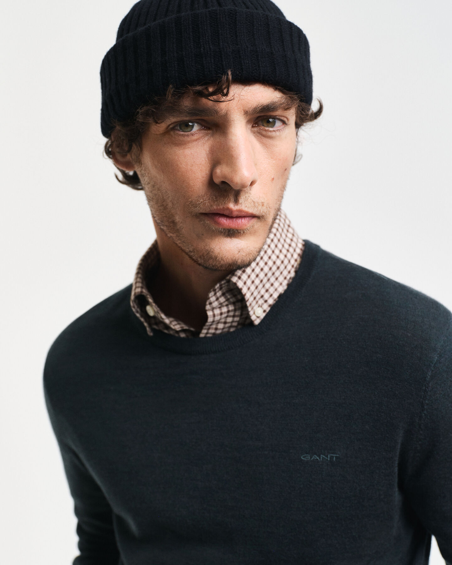 Jersey de cuello redondo en lana merino extrafina