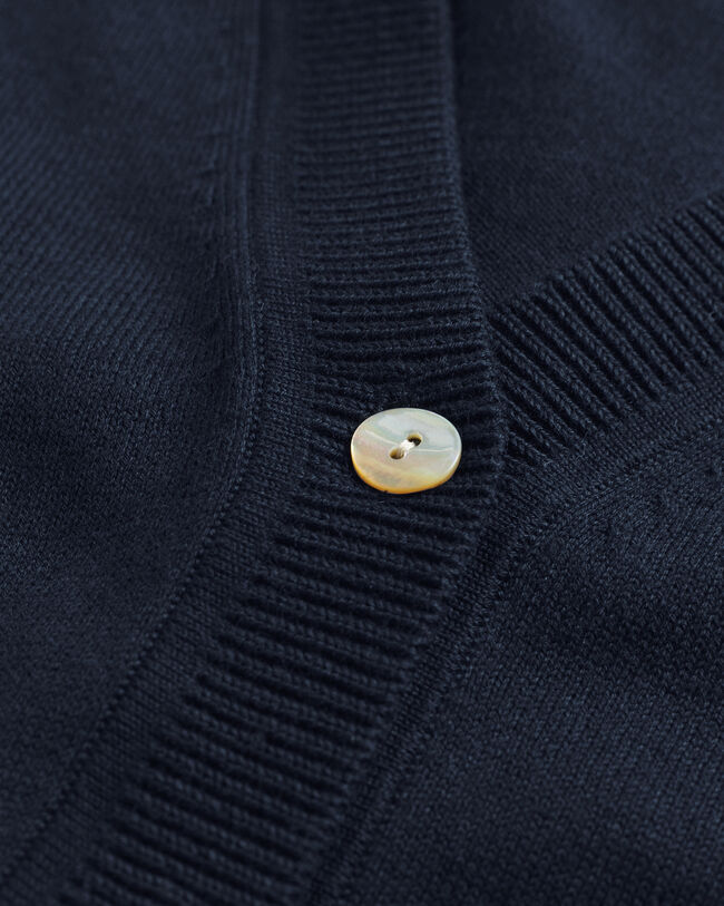 Cárdigan con cuello de pico en algodón ligero