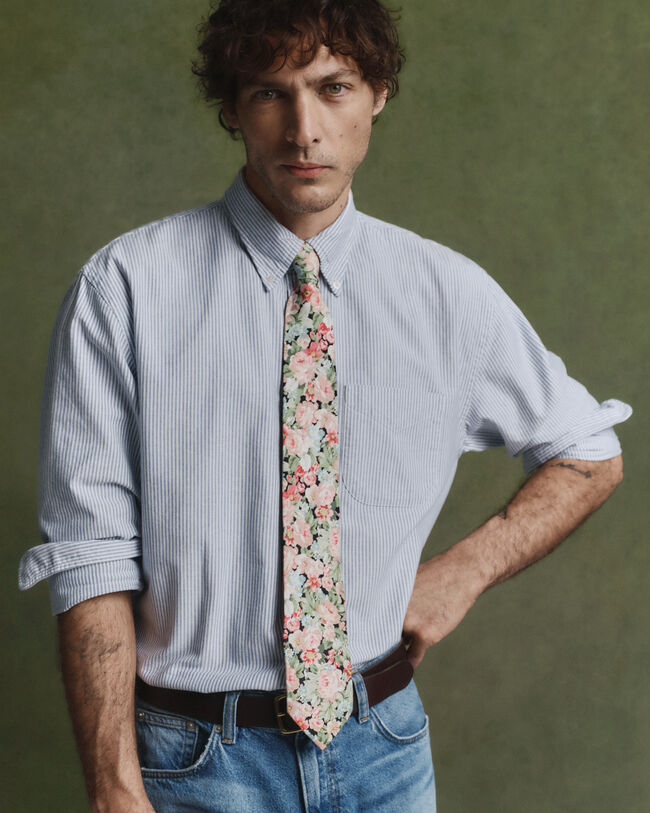 Corbata de seda con estampado floral