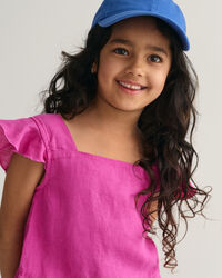 Top de lino con volantes Girls