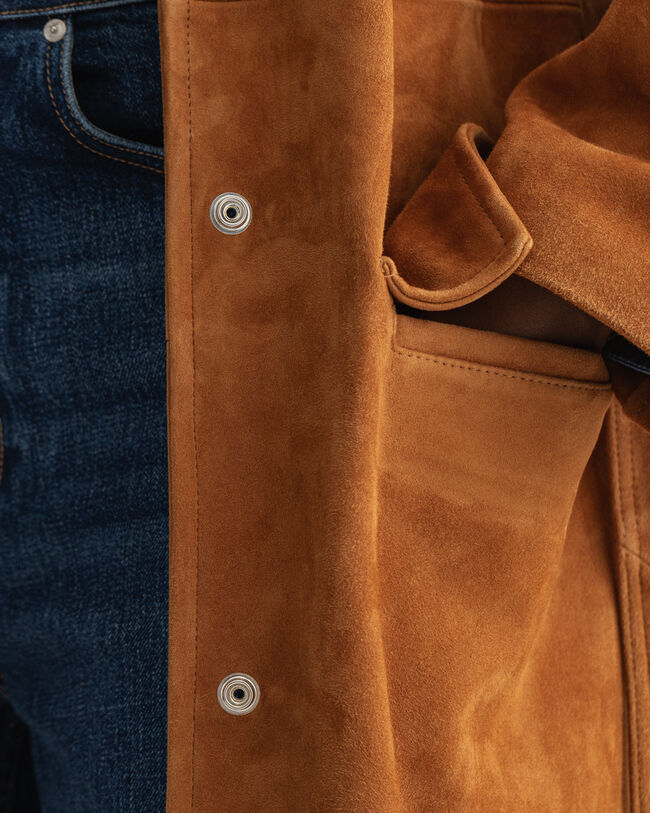 Abrigo de ante con cinturón