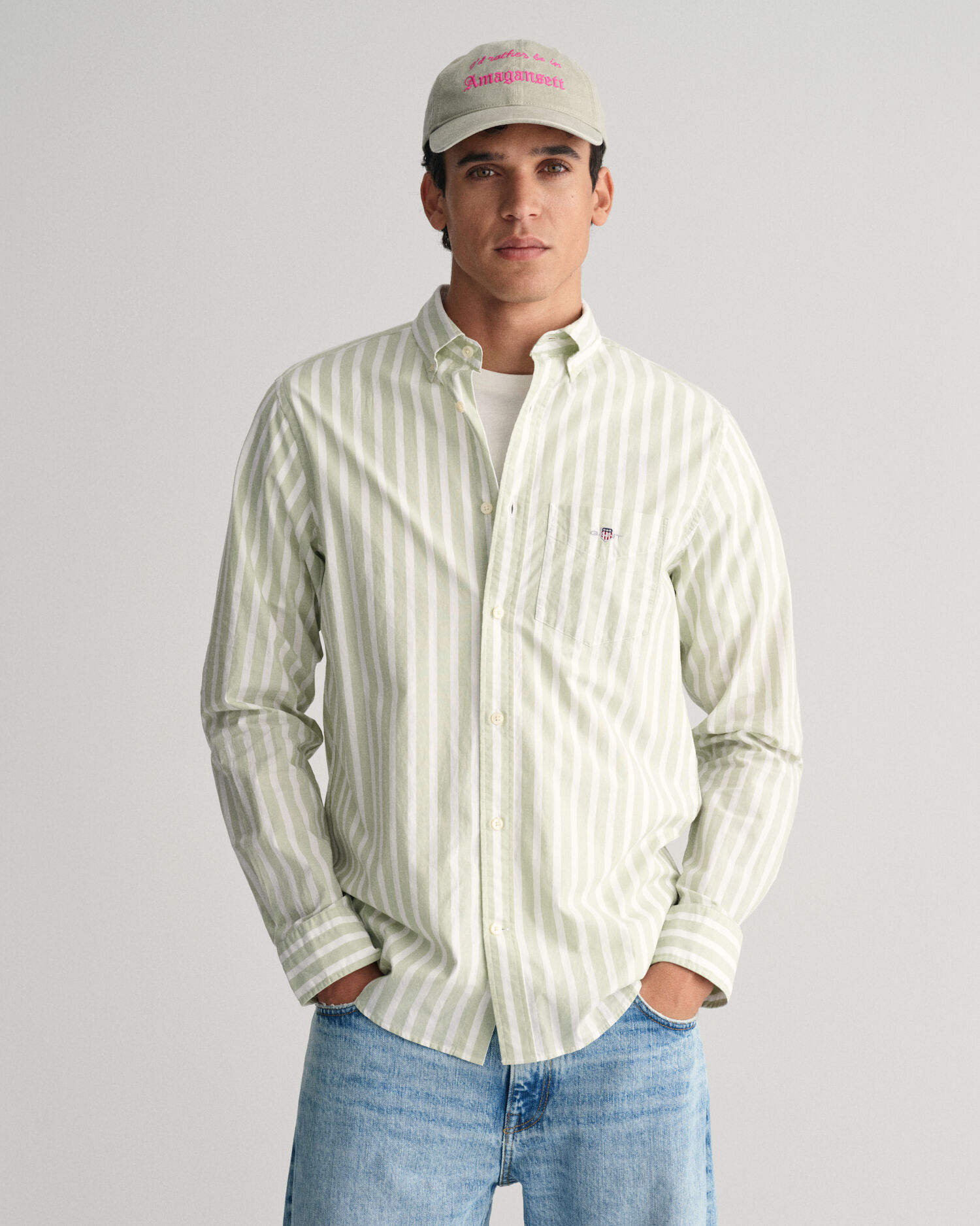 Camisa rayas anchas hombre outlet