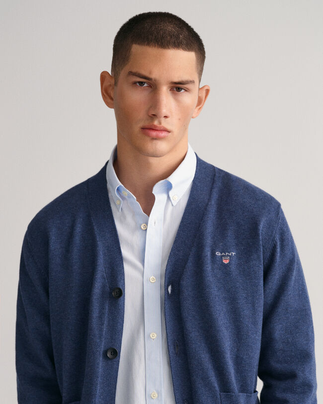 C&aacute;rdigan de cuello de pico y algod&oacute;n Classic