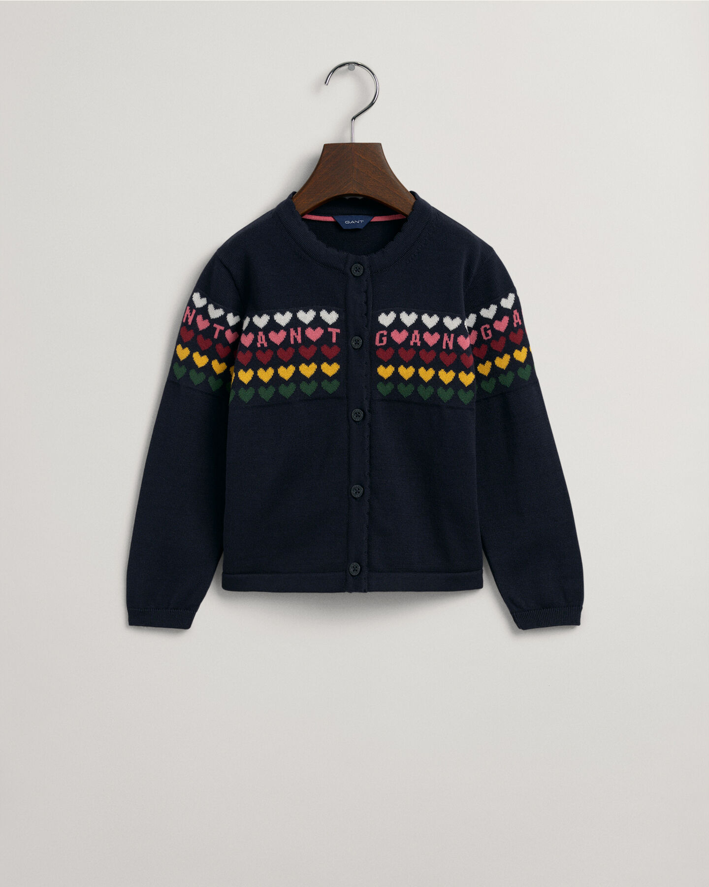 Cárdigan de punto con estampado de corazones Girls