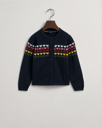 Cárdigan de punto con estampado de corazones Girls