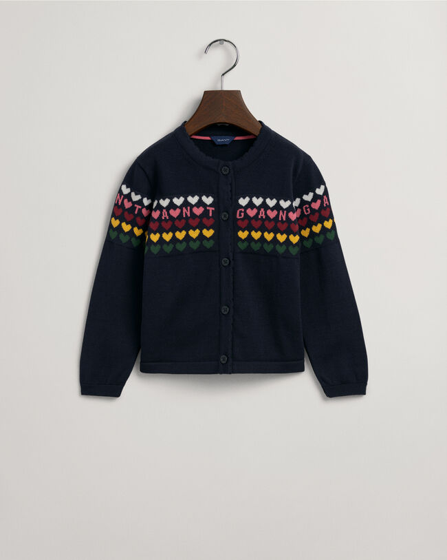 Cárdigan de punto con estampado de corazones Girls