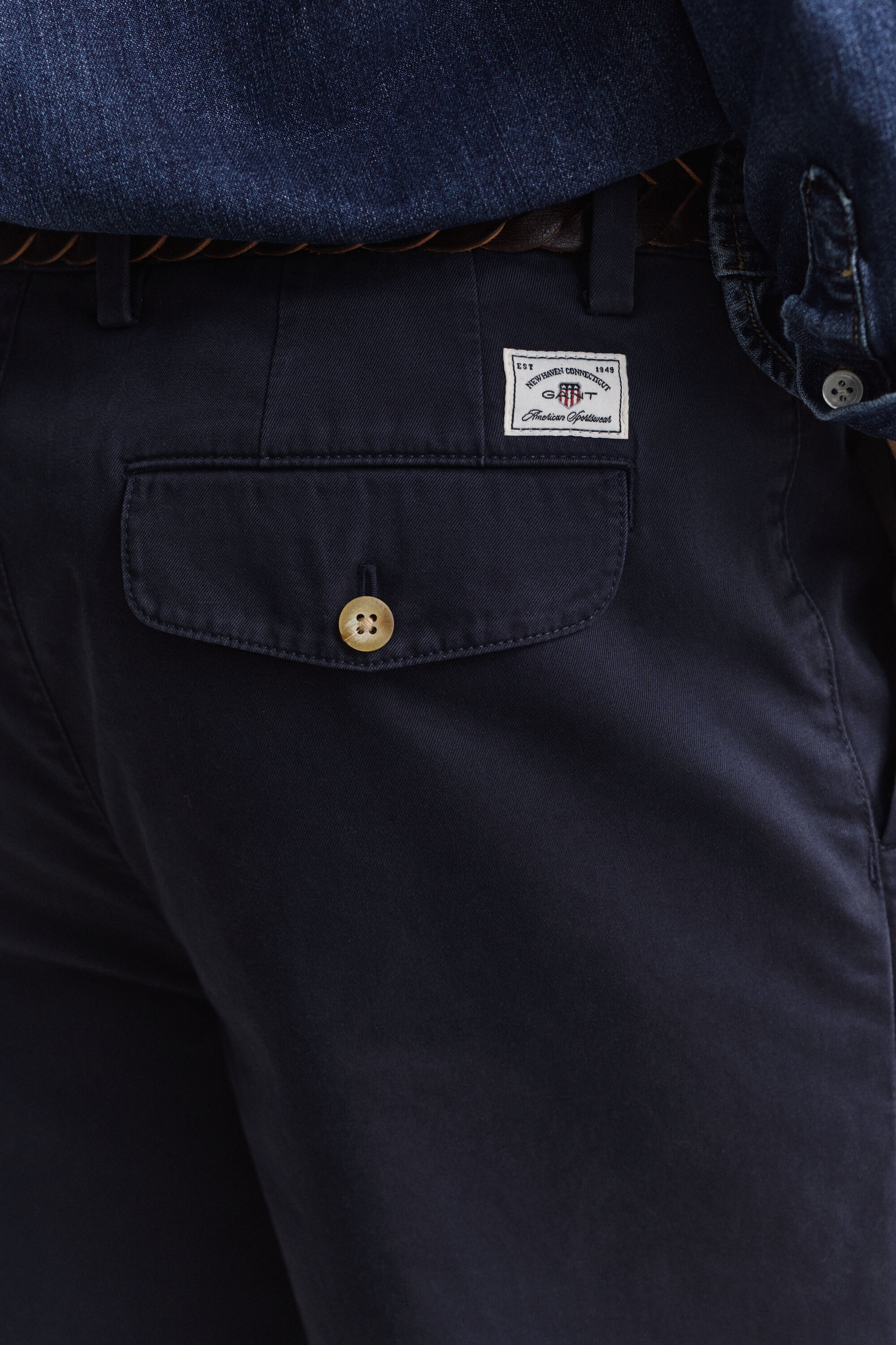 Pantalones chinos de sarga de algodón