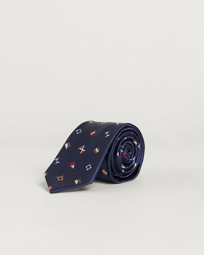 Corbata de seda con estampado Sailing