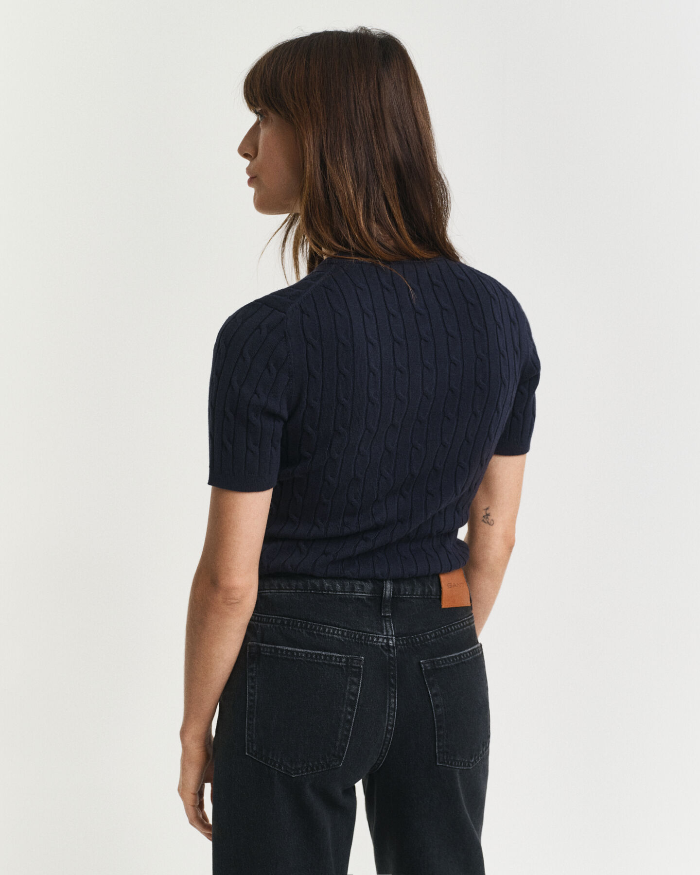 Jersey de punto de ochos en algodón elástico