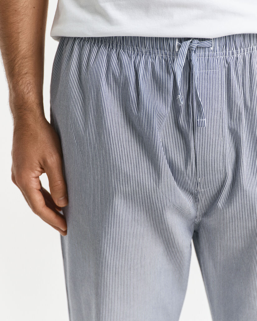 Pantalones de pijama de popelina a rayas