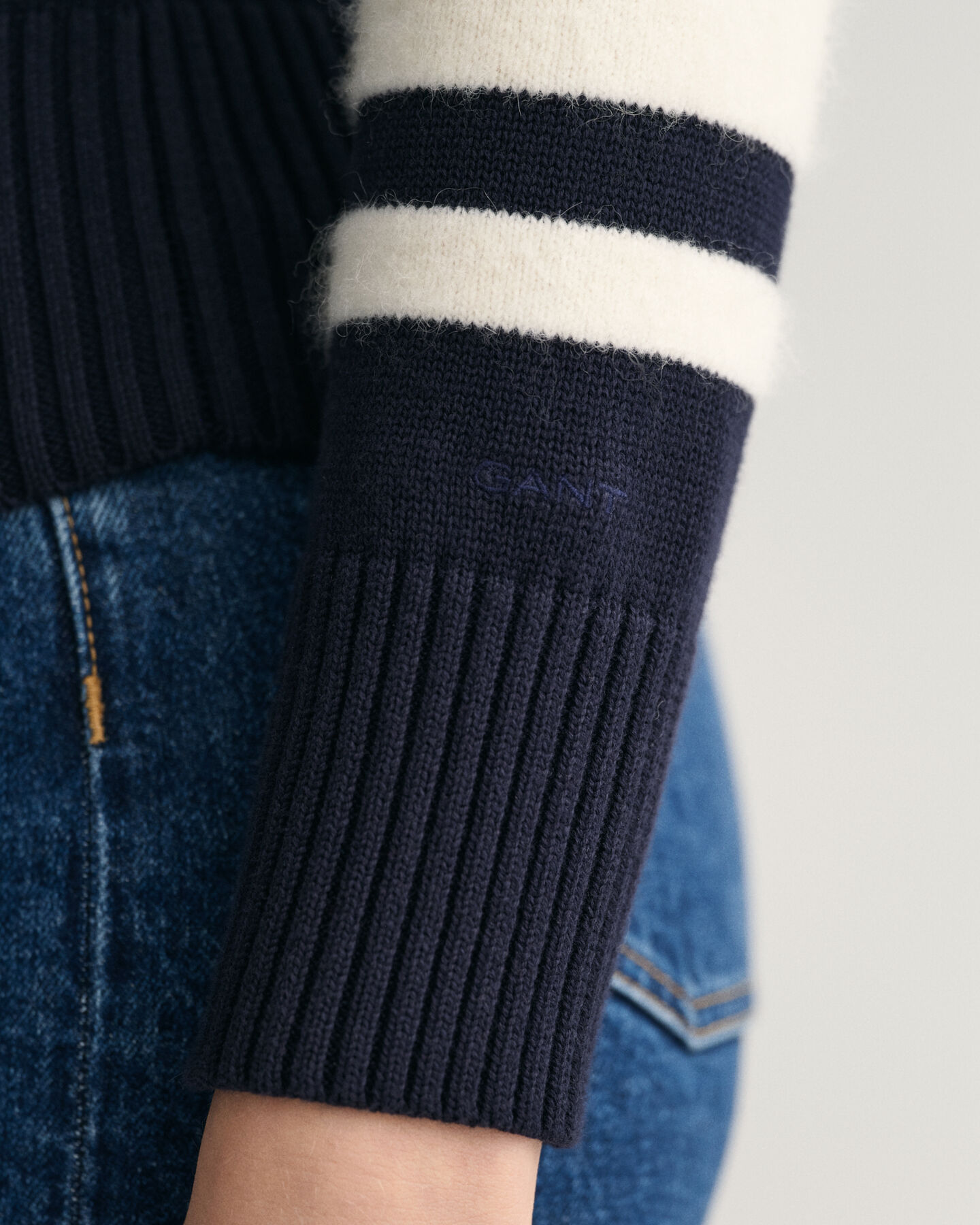 Jersey de cuello redondo a rayas en bloque