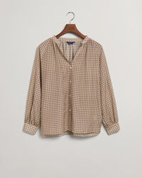 Blusa de algod&oacute;n y seda a cuadros