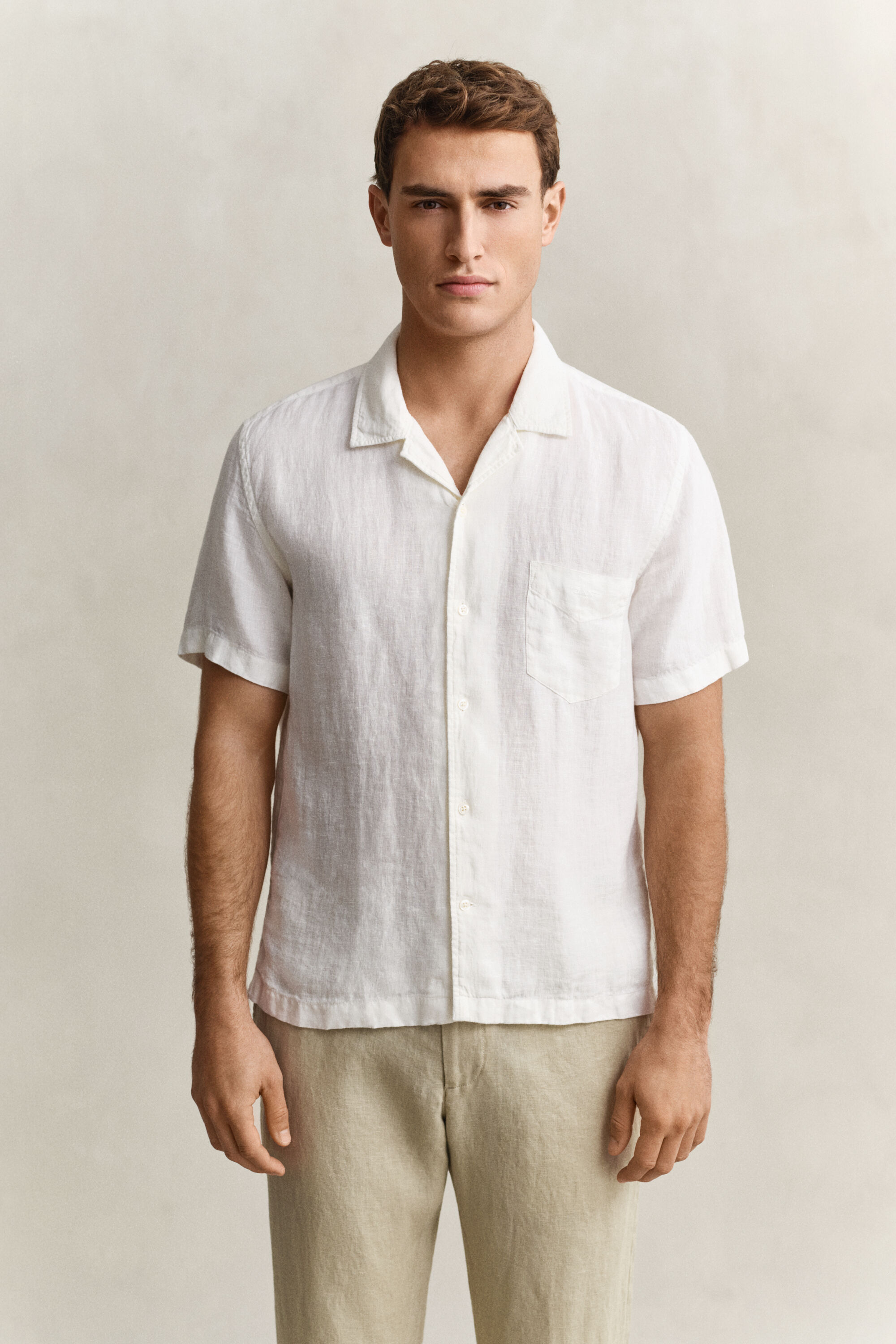 Camisa de lino de manga corta