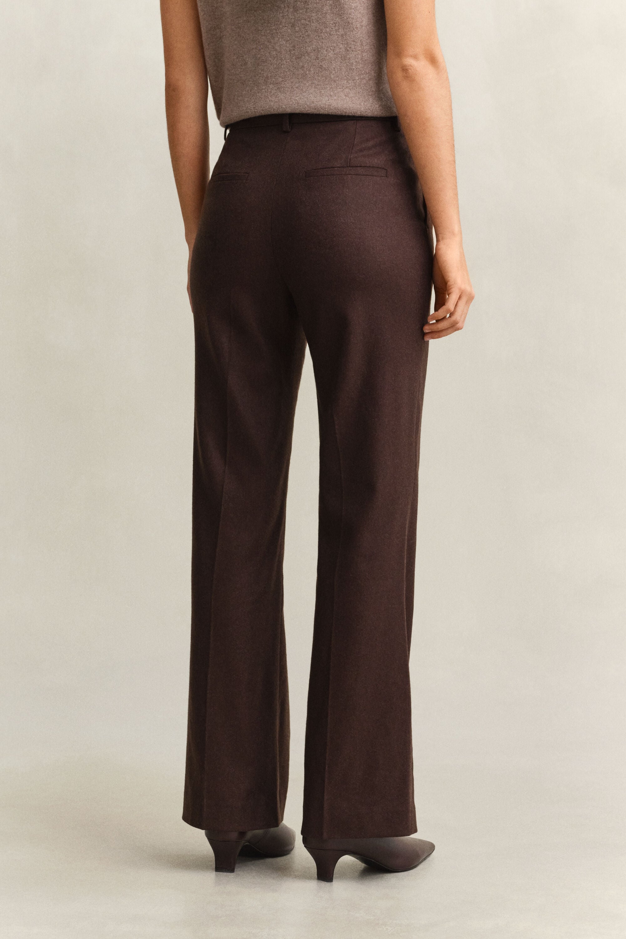 Pantalones de franela Slim Fit acampanados