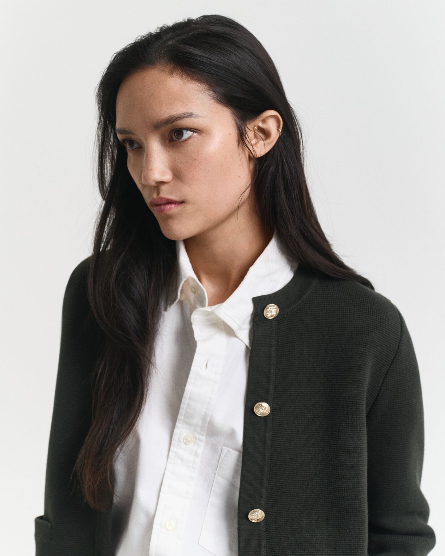 Cárdigan de punto en contraste