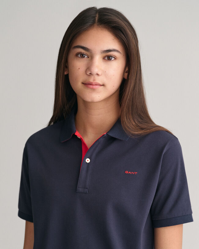 Polo de piqu&eacute; en contraste Teens
