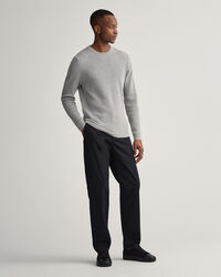 Jersey acanalado con cuello redondo Texture