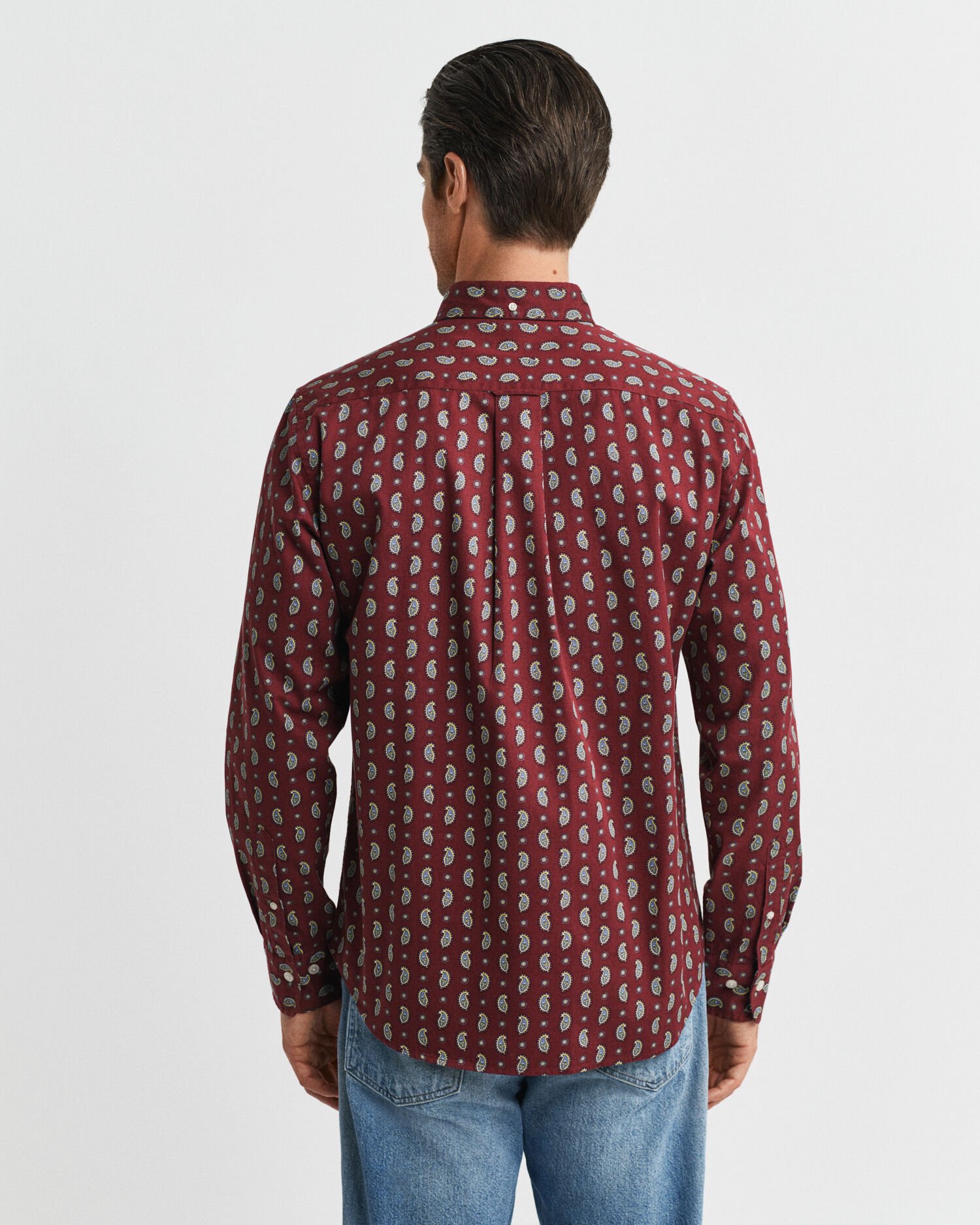 Camisa Regular Fit de sarga con estampado de cachemir