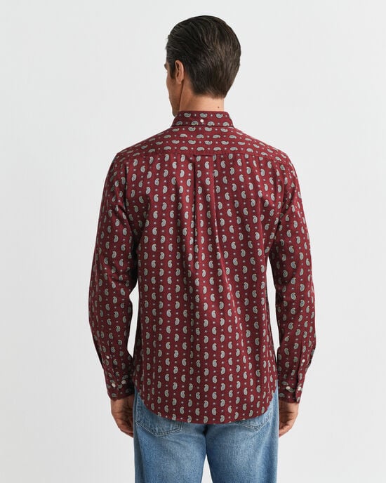 Camisa Regular Fit de sarga con estampado de cachemir