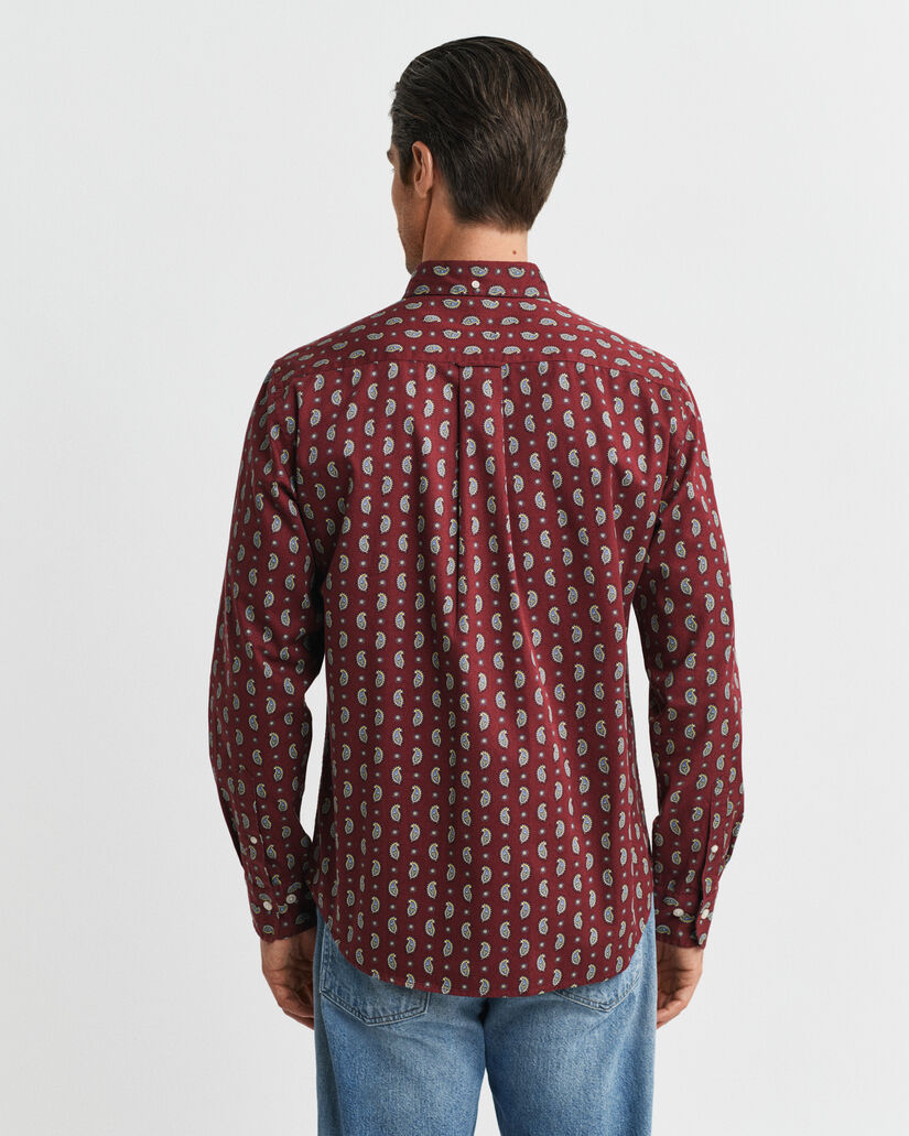 Camisa Regular Fit de sarga con estampado de cachemir