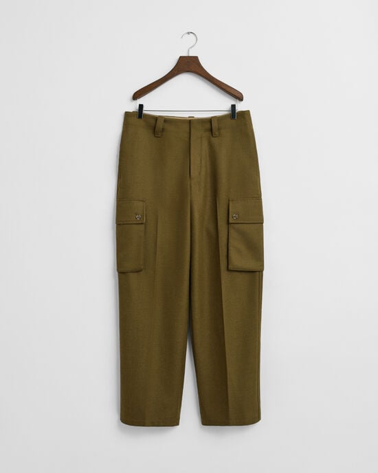 Pantalones cargo Relaxed Fit en mezcla de lana