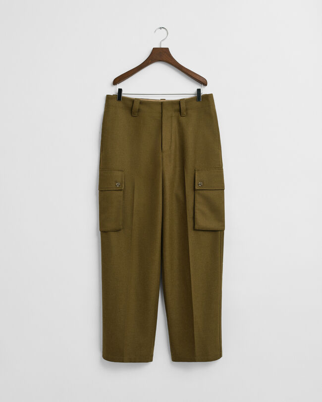 Pantalones cargo Relaxed Fit en mezcla de lana