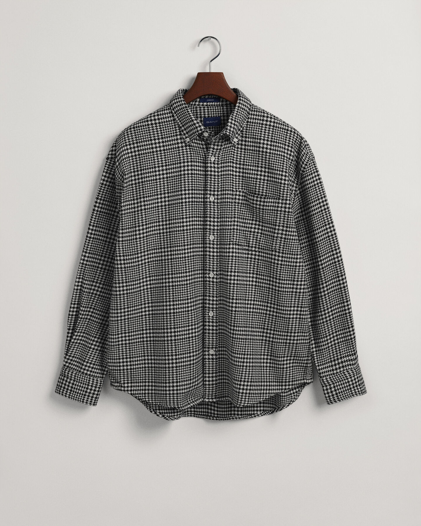 Camisa extragrande de algodón Houndstooth