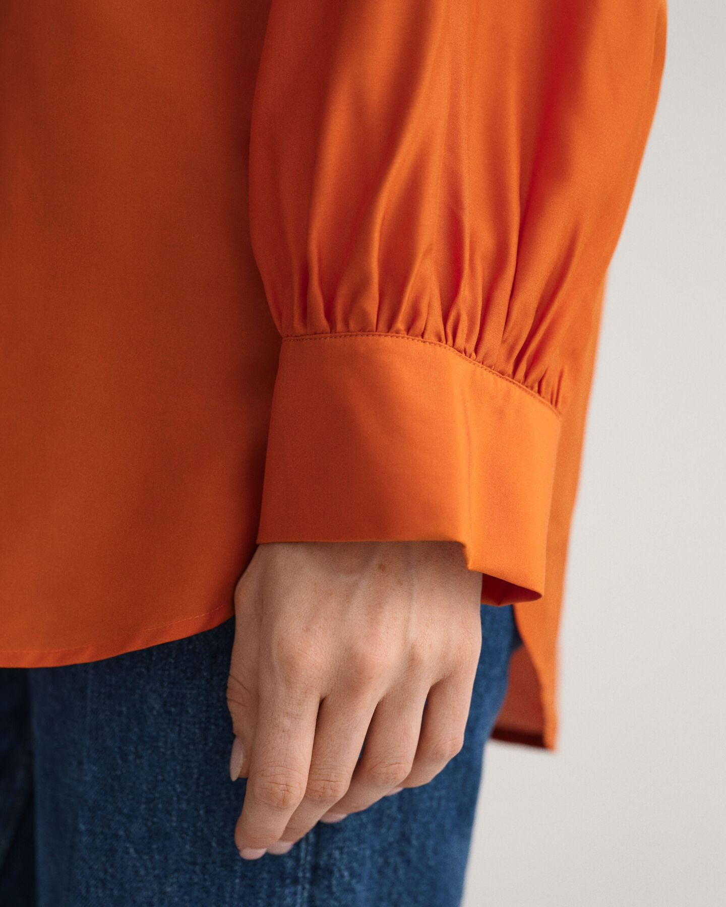 Blusa Popover de seda y lyocell