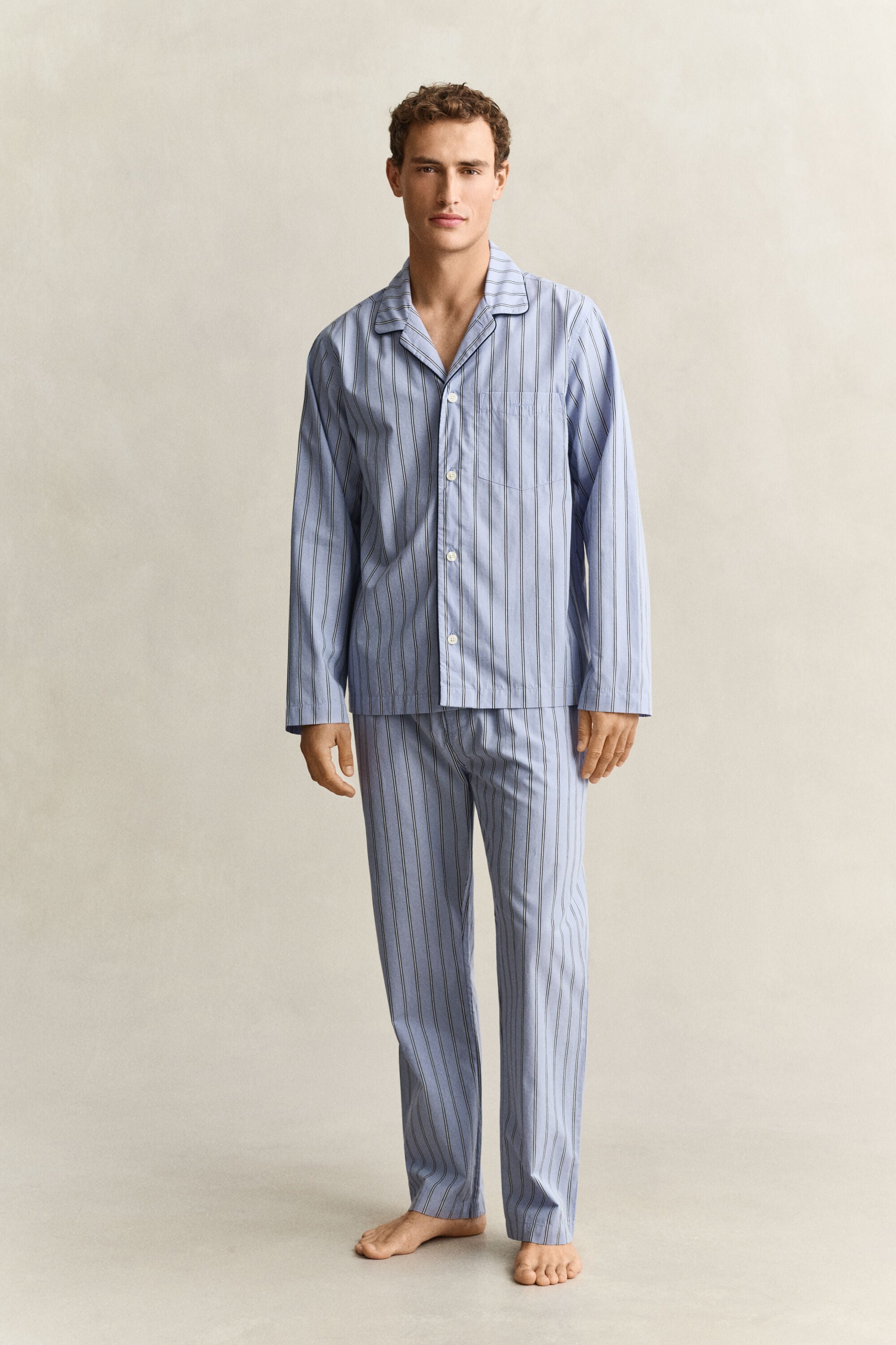 Pijama de popelina a rayas