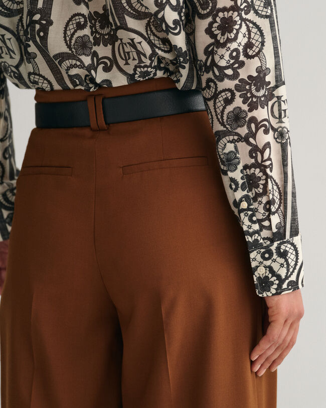 Camisa Relaxed Fit de seda y algod&oacute;n con estampado de encaje