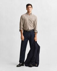 Camisa Regular Fit de algodón y lino