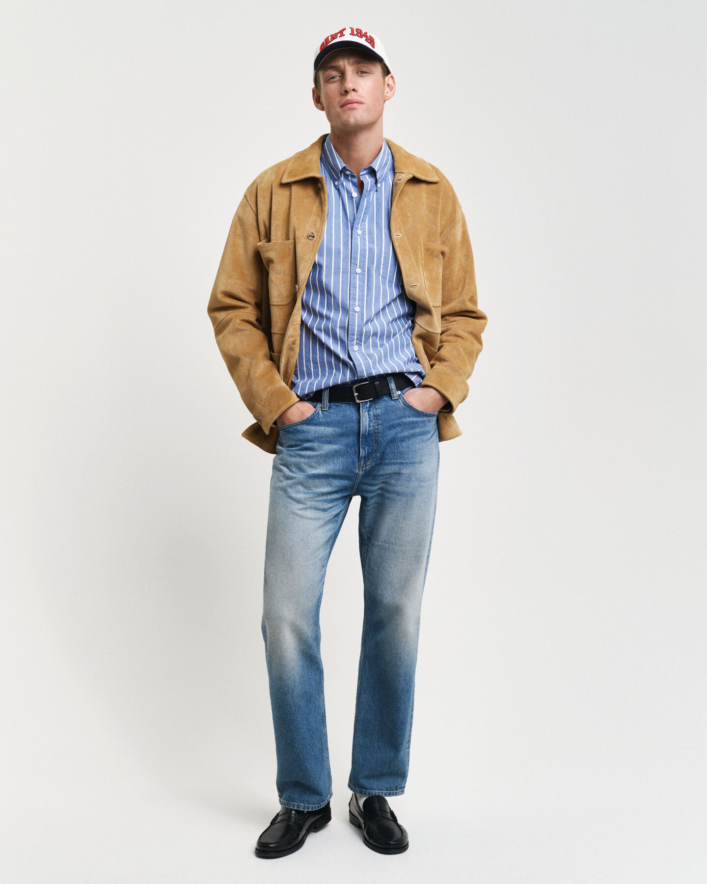 Camisa Relaxed Fit Heritage Poplin a rayas