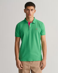 Polo de piqu&eacute; con cuello en contraste