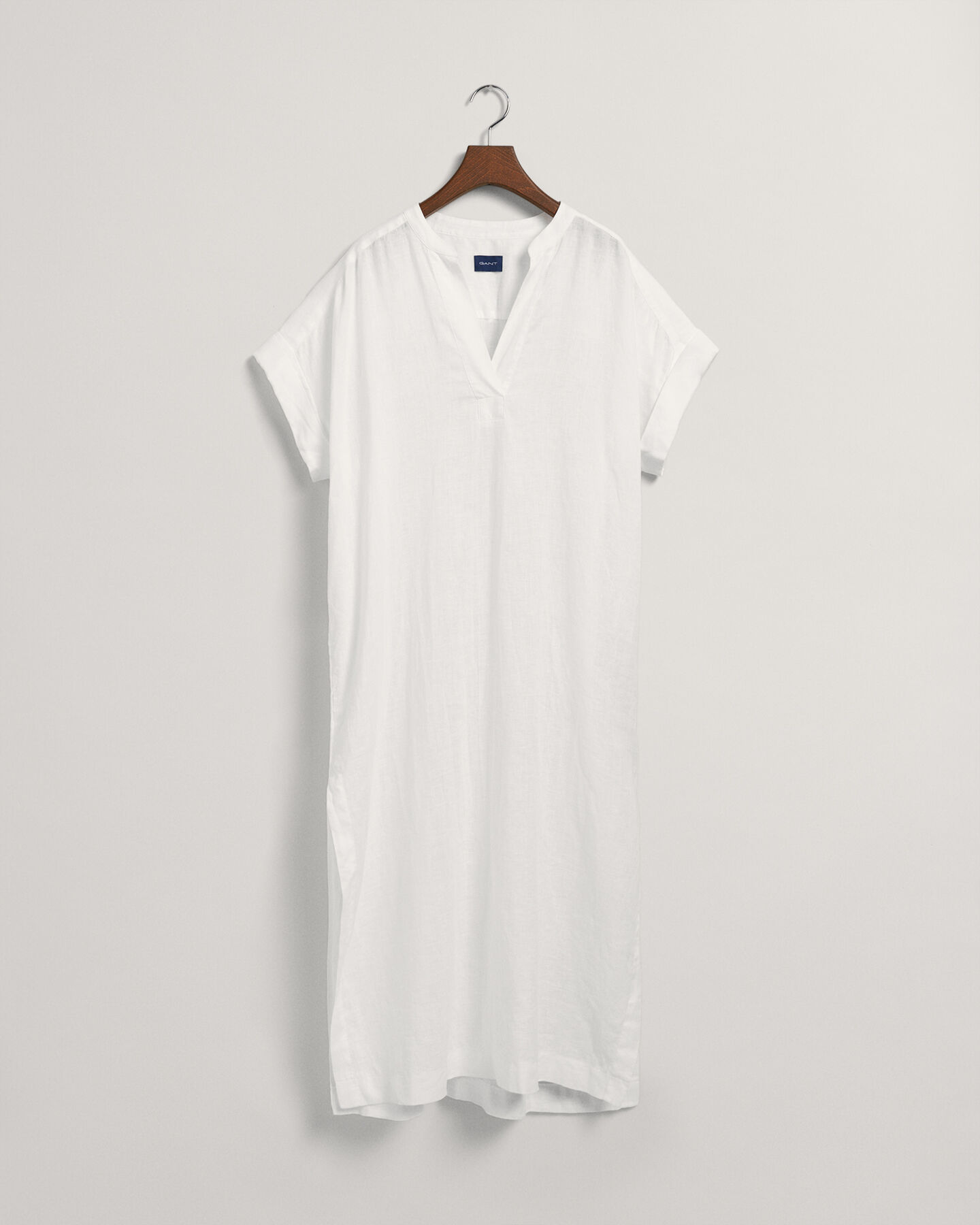 Caft&aacute;n de manga corta de lino