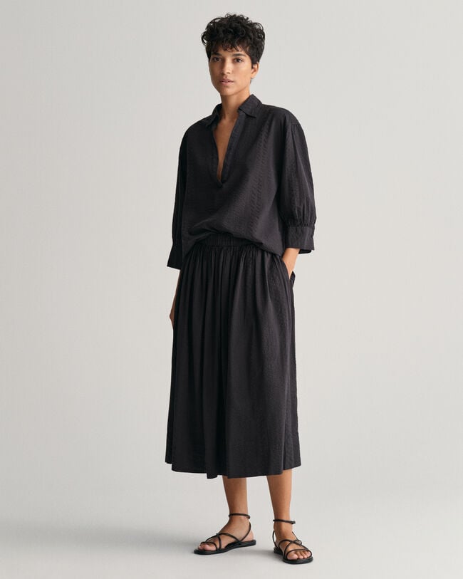 Camisa Relaxed Fit a rayas Seersucker Popover